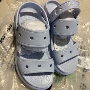 CROCS Light Blue Adjustable Platform Sandals- women’s Mega Crush Water Resistant